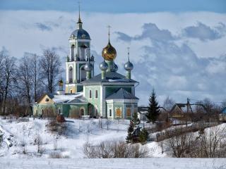 обои Русская сельская церковь фото