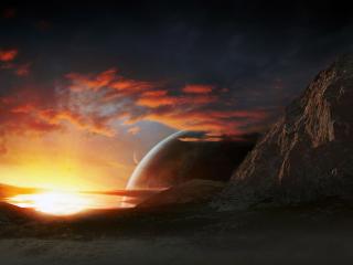 обои Восход солнца на чужой планете фото