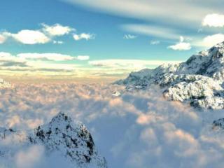 обои Вершины гор над облаками фото
