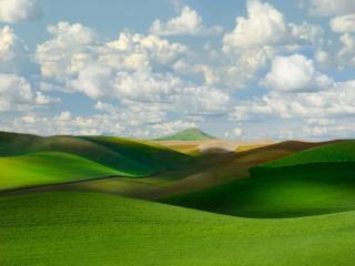 обои Зелёные холмы и равнины фото