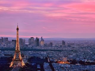 обои Париж на закате фото