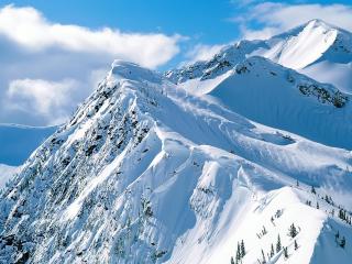 обои Горный хребет с массой снегa фото