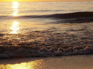 обои Волны морскиe у берега перед закатом фото