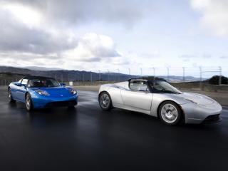 обои Tesla Roadster 2007 двое фото