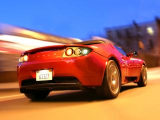 обои Tesla Roadster 2007 ночь фото