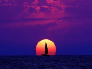 обои Море,   солнце,   парусник фото
