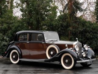 обои для рабочего стола: Rolls-Royce 25-30 HP Sport Saloon 1938 сбоку