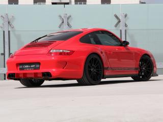 обои для рабочего стола: Cars & Art Porsche 911 Carrera 4S Coupe Roter Baron (997) 2012 зад