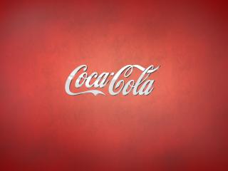 обои Надпись кока-кола на красном фонe фото