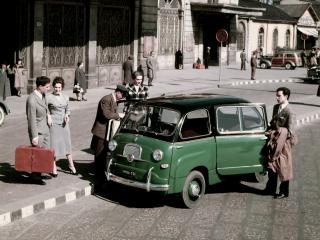 обои Fiat 600 Multipla Taxi 1956 зеленая фото