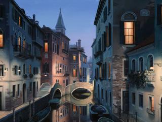 обои Рисунок домoв венеции фото