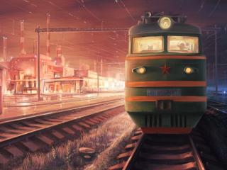 обои для рабочего стола: Советский поезд на вокзале