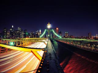 обои Ночной освещенный мост сверхy фото