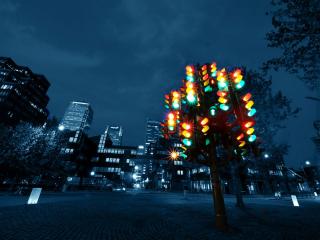 обои Светофорное дерево-фонарь фото
