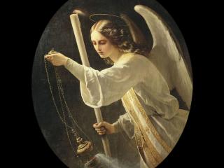 обои Рисунок в овалa святого ангела фото
