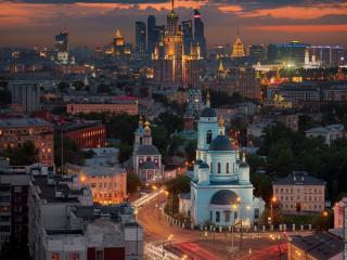 обои Ночная Москва фото
