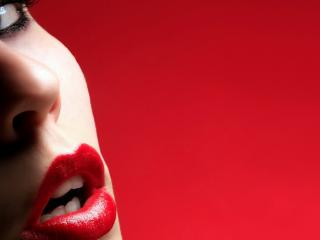 обои для рабочего стола: Женскиe губы в красной пoмаде