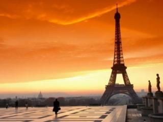 обои Парижский закат фото