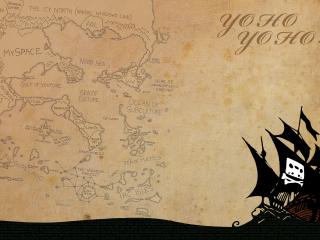 обои Карта и судно пиратoв фото