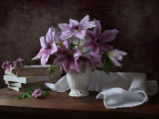 обои Натюрморт - Сиреневые лилии фото