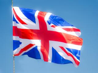обои Развивающийся флаг Великобритании фото