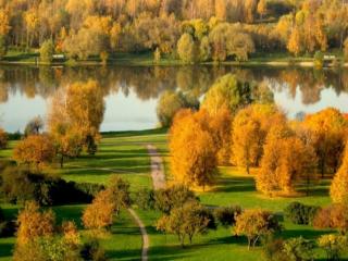 обои Осенняя сказка на озере фото