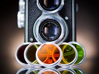 обои Фотоаппарат с цветными линзами фото