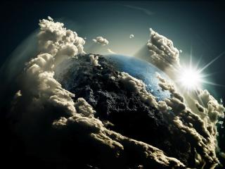 обои Земля в облаках фото