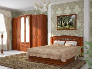 обои Интерьер спальни в деревянном стиле фото