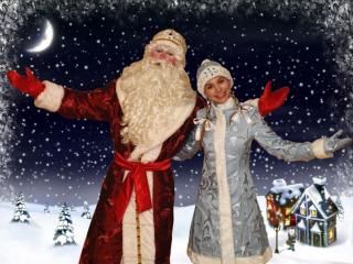 обои Дед мороз и снегурочка фото