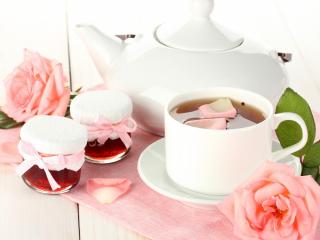 обои Чай и варенье из лепестков роз фото
