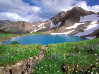 обои Горы и озеро. Национальный парк. Вашингтон фото
