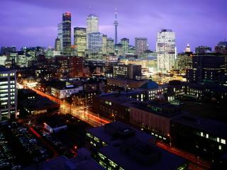 обои для рабочего стола: Ночной Toronto Skyline,   Ontario,   Canada