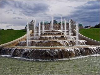 обои Каскадный фонтан в парке Бельведера. Вена фото