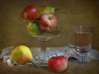 обои для рабочего стола: Яблоки,   груши и сок