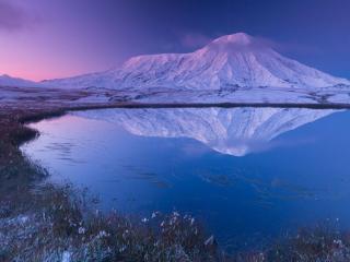 обои Рассвет над вулканом Толбачик. Камчатка фото