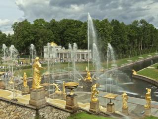 обои Нижний парк - Большой каскад и фонтан Самсон. Петергоф фото