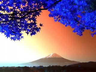 обои Вид на вулкан Фудзияма фото