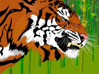 обои Нарисованный тигр фото