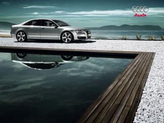 обои Audi A8 у бассейна фото