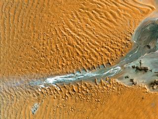 обои Пустыня Намиб вид из космоса фото