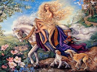 обои Сказочный мир Жозефины Уолл - на белом коне фото