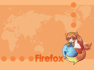 обои Firefox. девочка-лисенок фото