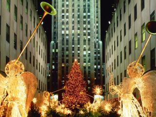 обои Рождество в центре Нью Йорка фото