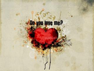 обои Сердце и надпись - Do you love me фото