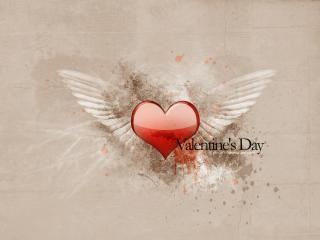 обои День Св. Валентина - Крылатое сердце фото