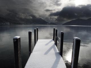 обои Озеро зимой фото
