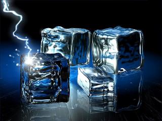 обои Кубики льда и молния фото