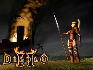 обои Diablo 2. горящая крепость фото