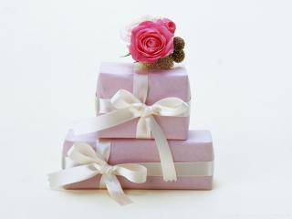 обои Подарок с розой фото